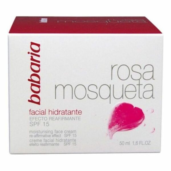 Creme Hidratante Anti-idade Babaria Rosa Mosqueta 50 ml Creme Babaria Rosa Mosqueta 50 ml – hidratação e regeneração com proteção solar SPF 15