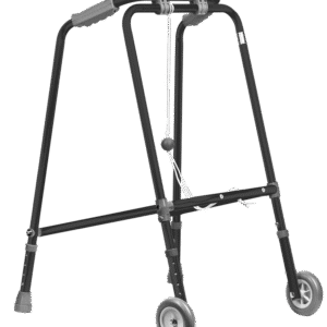 2005_Andarilho Reha Fund RF-100 em Alumínio Andarilho dobrável Reha Fund RF-100 em alumínio, com duas rodas frontais e altura ajustável, indicado para idosos com mobilidade reduzida.