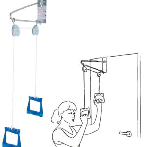 Polia de reabilitação Reha Fund RF-881 para exercícios de mobilidade dos braços, com sistema de fixação à porta