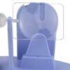Enfiador de Agulhas Mobiclinic – Detalhe do Mecanismo Vista aproximada do mecanismo do enfiador de agulhas Mobiclinic azul